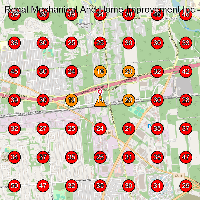 Regal Mechanical And Home Improvement Inc GeoGrid visibility map for Hvac Contractor in None